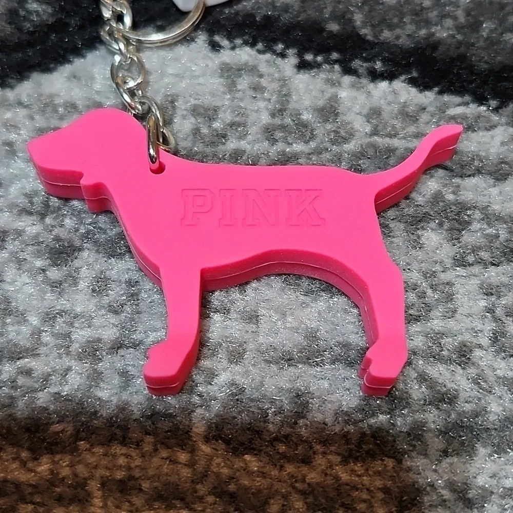 VS PINK BERRY TINTED LIP BALM SPF 15 & PINK DOG KEYCHAIN CHARM PRICE FIRM